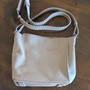 All Saints leather cream colored purse